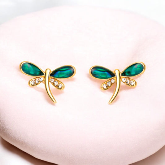 Golden Dragonfly - Wild Pearle Earrings - Mellow Monkey