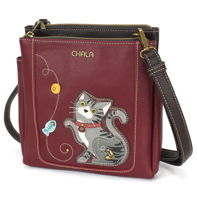 Gray Tabby Cat - Chala Merry Messenger Bag - Mellow Monkey