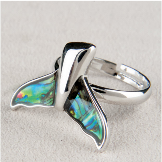 Wild Pearle Whale Tail Adjustable Ring - Mellow Monkey