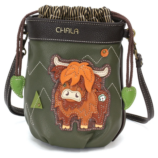 Highland Cow - Chala Drawstring Bucket Bag