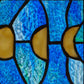 Phases of the Moon Stained Glass Suncatcher Window Panel - 14-in x 5-in