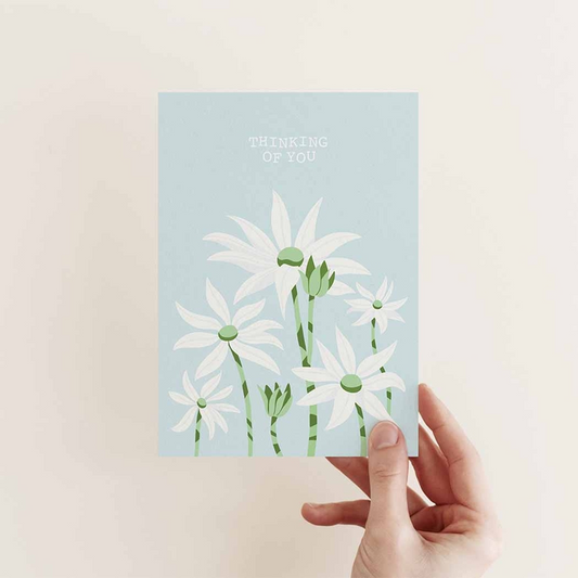 Flannel Flowers Thinking Of You Greeting Card - Mellow Monkey