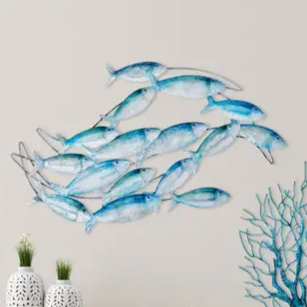 School of Fish - Metal Wall Art - 24-in - Mellow Monkey