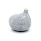 Mini Omo - Handcrafted Porcelain Bud Vase -White with Blue Grid Pattern - 2.7 x 2 x 2.8 in - Mellow Monkey