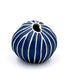 Mini Pebble - Handcrafted Porcelain Bud Vase - Navy with White Stripes - 3.4 x 2.6 x 2.4 in - Mellow Monkey