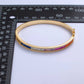 Dainty Rainbow Cz Baguette Bangle Bracelet Gold - Mellow Monkey