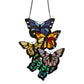 Butterfly Cluster Stained Glass Window Panel - 13-1/4-in - Mellow Monkey