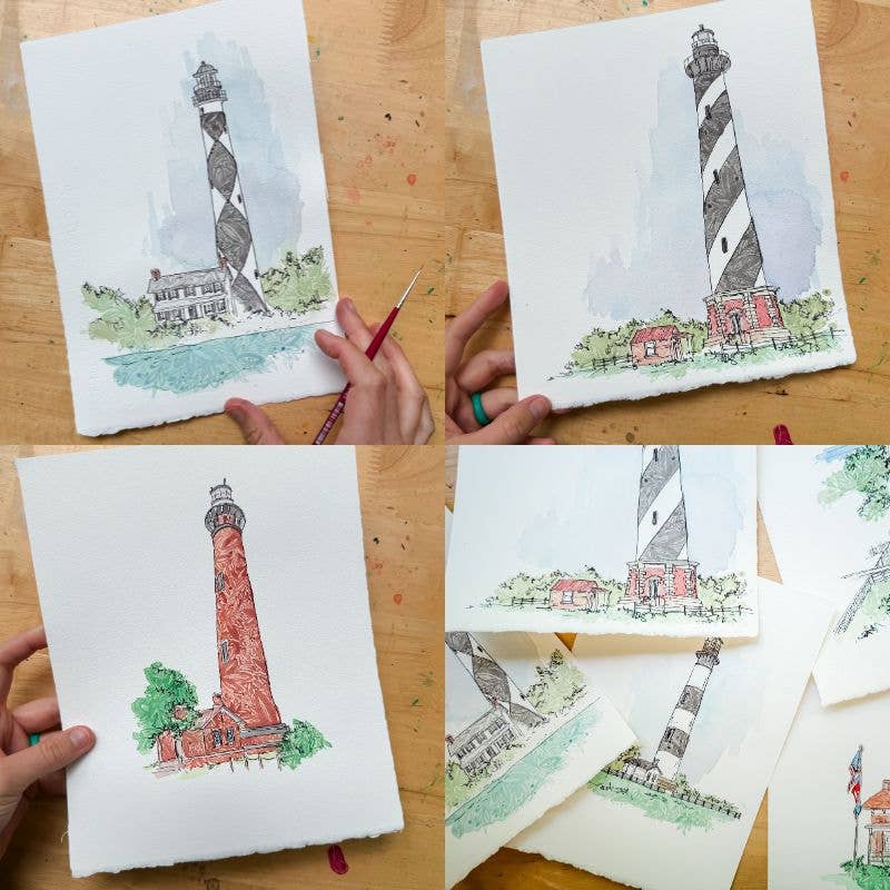 Cape Hatteras Lighthouse Single Notecard-NC Coast Collection - Mellow Monkey