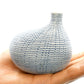 Mini Omo - Handcrafted Porcelain Bud Vase -White with Blue Grid Pattern - 2.7 x 2 x 2.8 in - Mellow Monkey