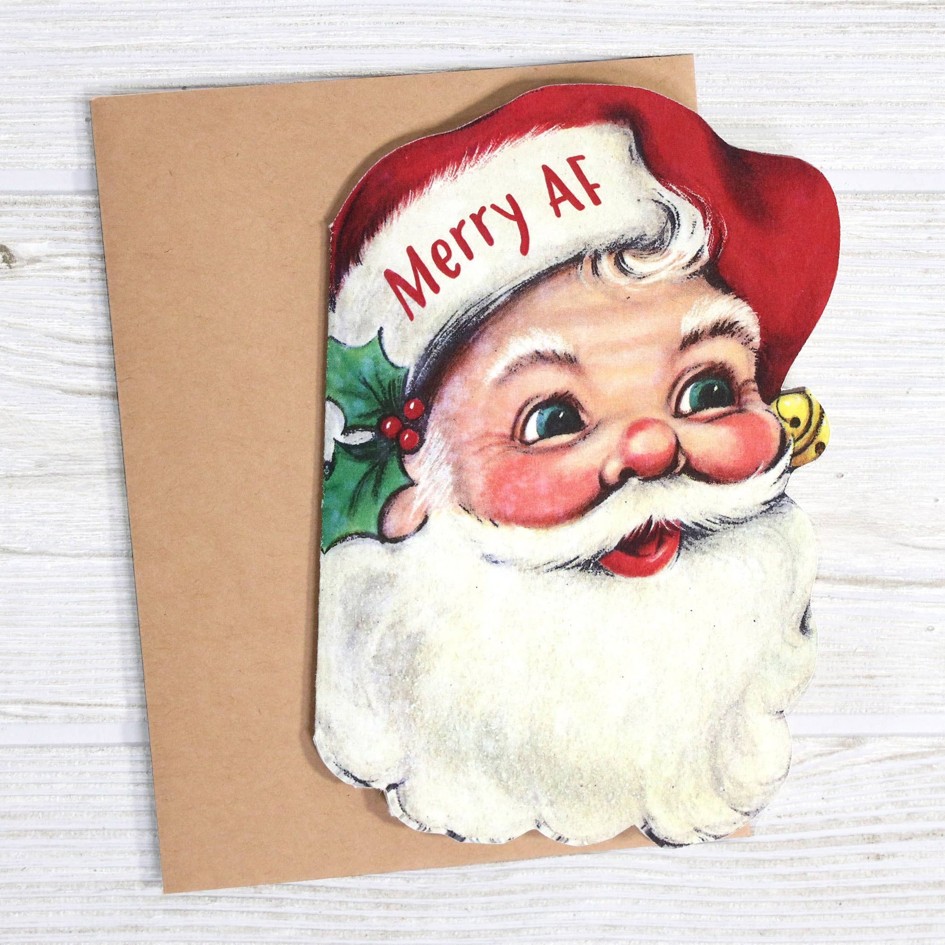 Merry AF - Funny Santa Christmas Card - Mellow Monkey