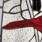 Annabelle Red Cardinals Stained Glass Window Panel - 18-1/2-in x 12-in