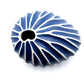 Mini Pebble - Handcrafted Porcelain Bud Vase - Navy with White Stripes - 3.4 x 2.6 x 2.4 in - Mellow Monkey