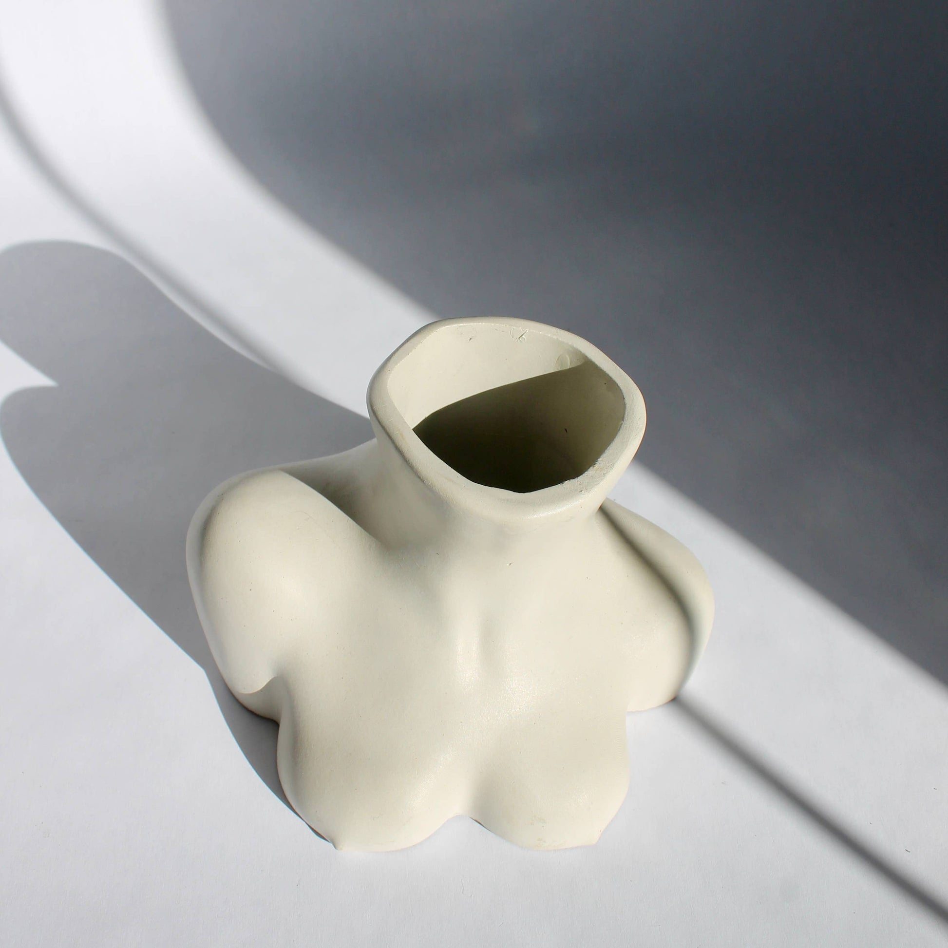 Concrete Female Bust Vase in Gray - 6-in - Mellow Monkey