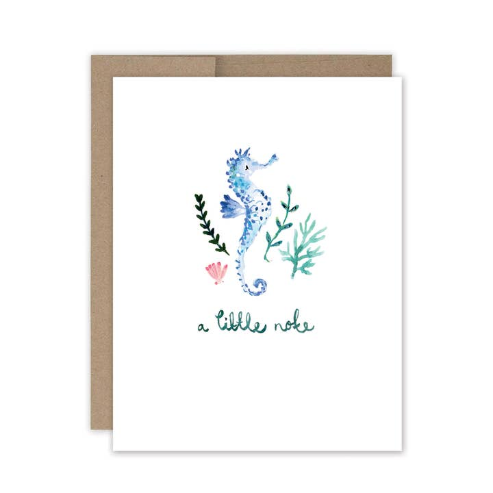 A Little Note Boxed Notecard - Seahorse - Set of 10 - Mellow Monkey