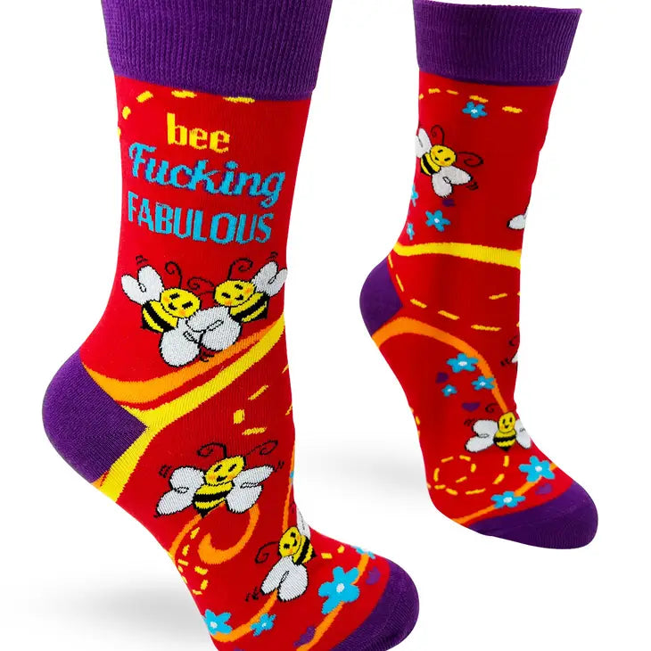 Bee F*cking Fabulous - Women's Crew Socks - Mellow Monkey