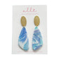 Ocean Blue Swirl Asymmetrical Dangle Earrings - Mellow Monkey