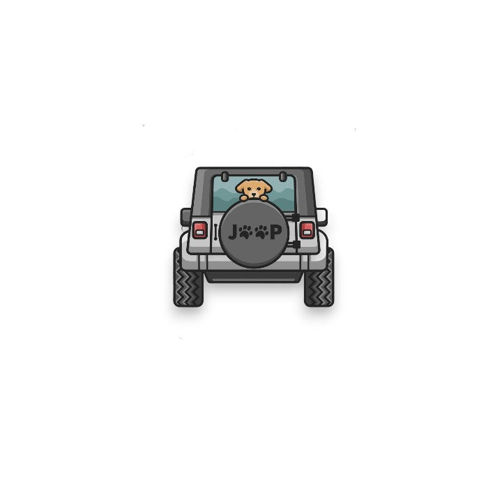 Jeep Dog Sticker - Small Dog - Mellow Monkey