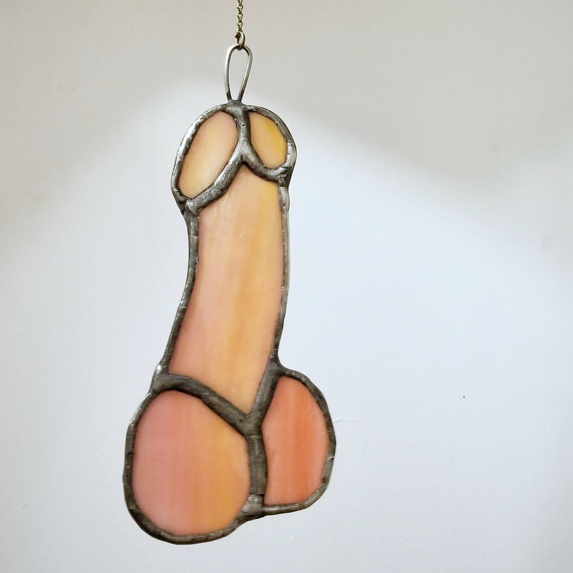 Stained Glass Suncatcher - Penis - Peach - Mellow Monkey