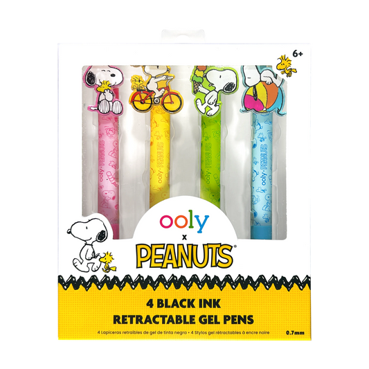 OOLY x Peanuts - Black Ink Retractable Gel Pen Set - Mellow Monkey
