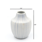 Mini Inca - Handcrafted Porcelain Vase - White with Blue Dotted Lines - 3.5 x 3.5 x 4.3 in - Mellow Monkey