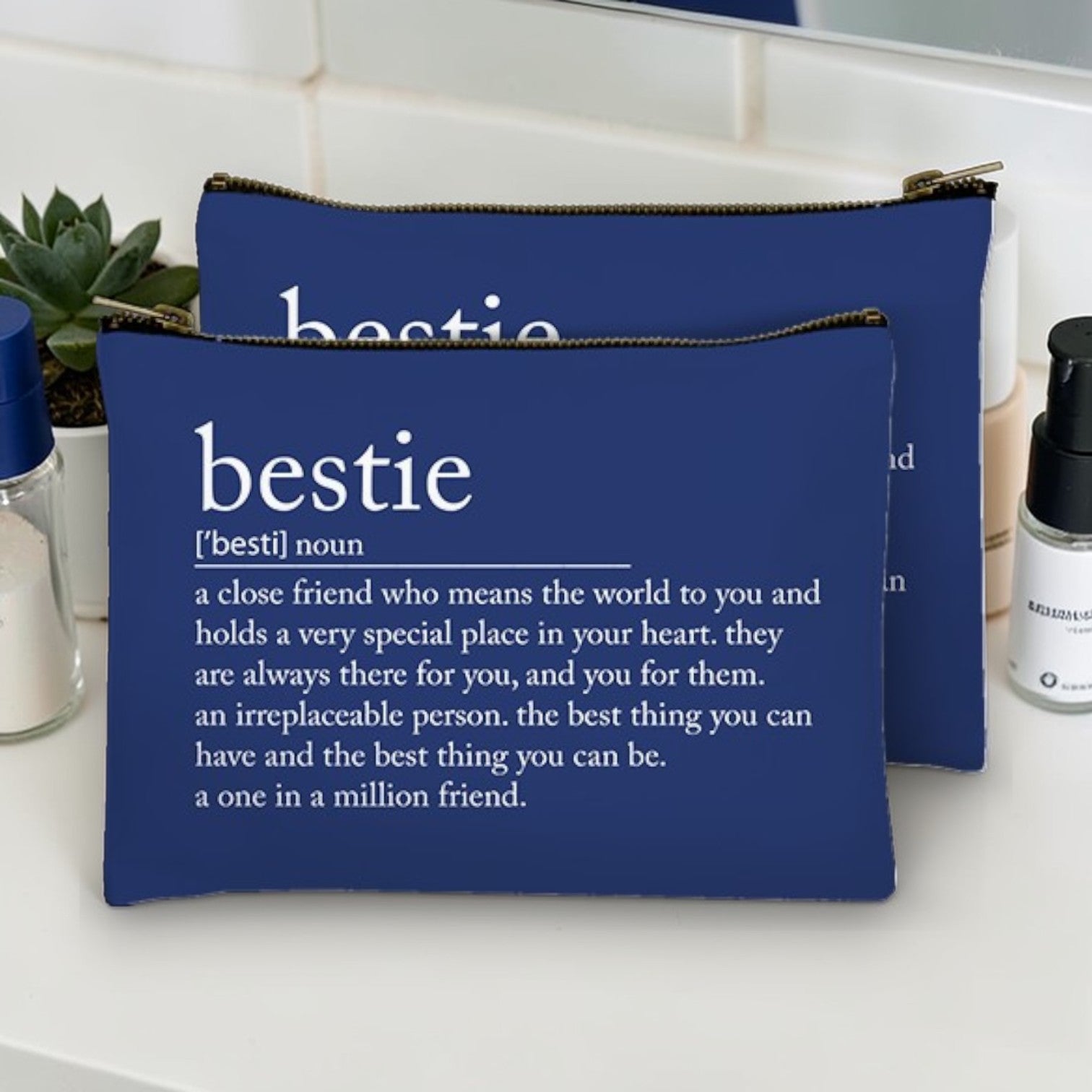 Bestie Definition - Zippered Bag - Mellow Monkey
