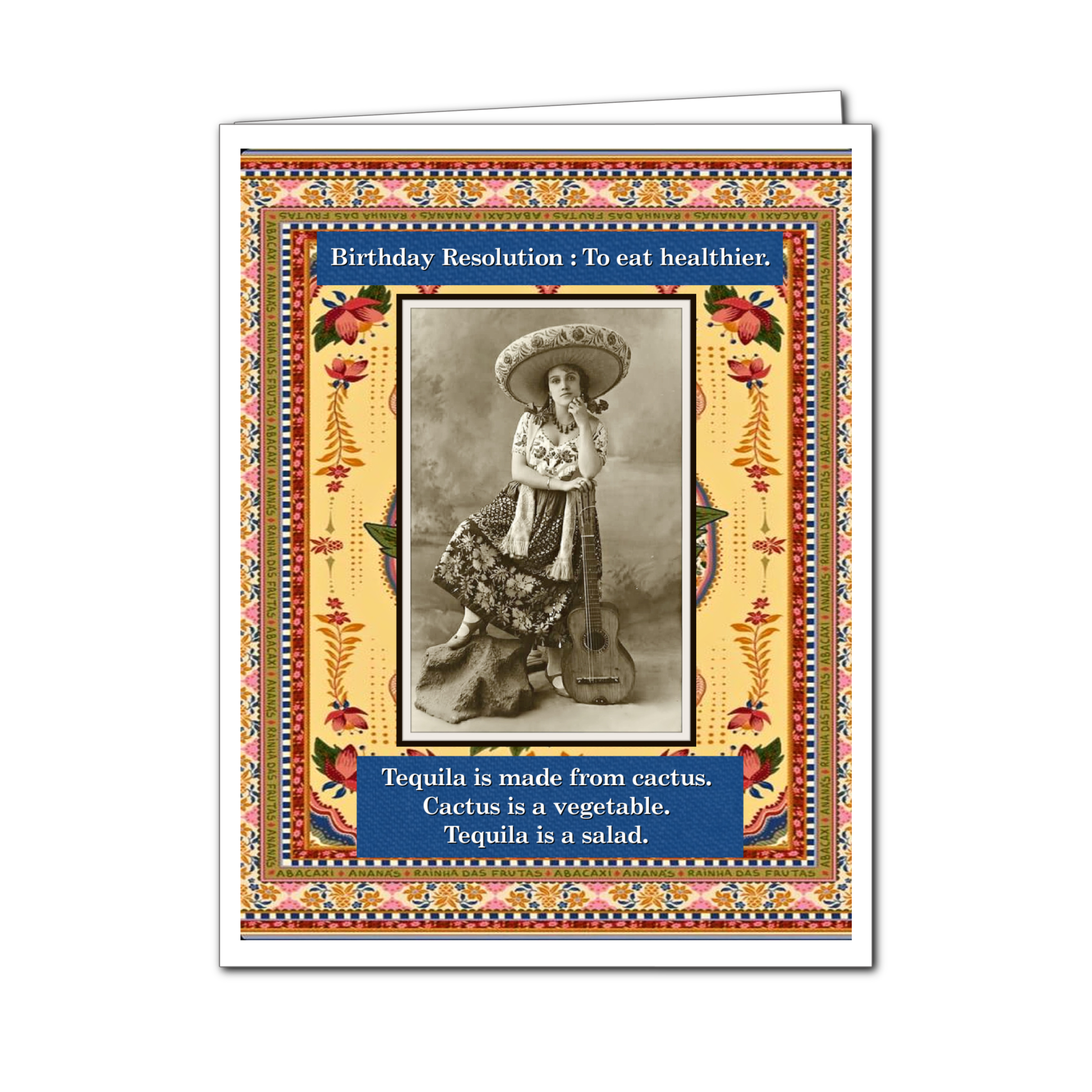 Tequila is a Salad  - Birthday Greeting Card - Mellow Monkey