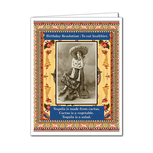 Tequila is a Salad  - Birthday Greeting Card - Mellow Monkey