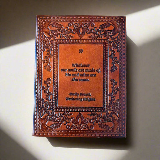 Emily Brontë "Wuthering Heights" Leather Journal - Timeless Romance & Souls Unite - Mellow Monkey
