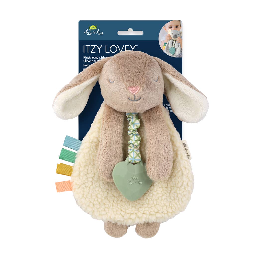 Taupe Bunny Itzy Friends Lovey™ Plush+ Teether Toy - Mellow Monkey