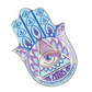 Evil Eye - Good Looking Eye Dish - Light Blue and Purple Hamsa - 6-1/2-in