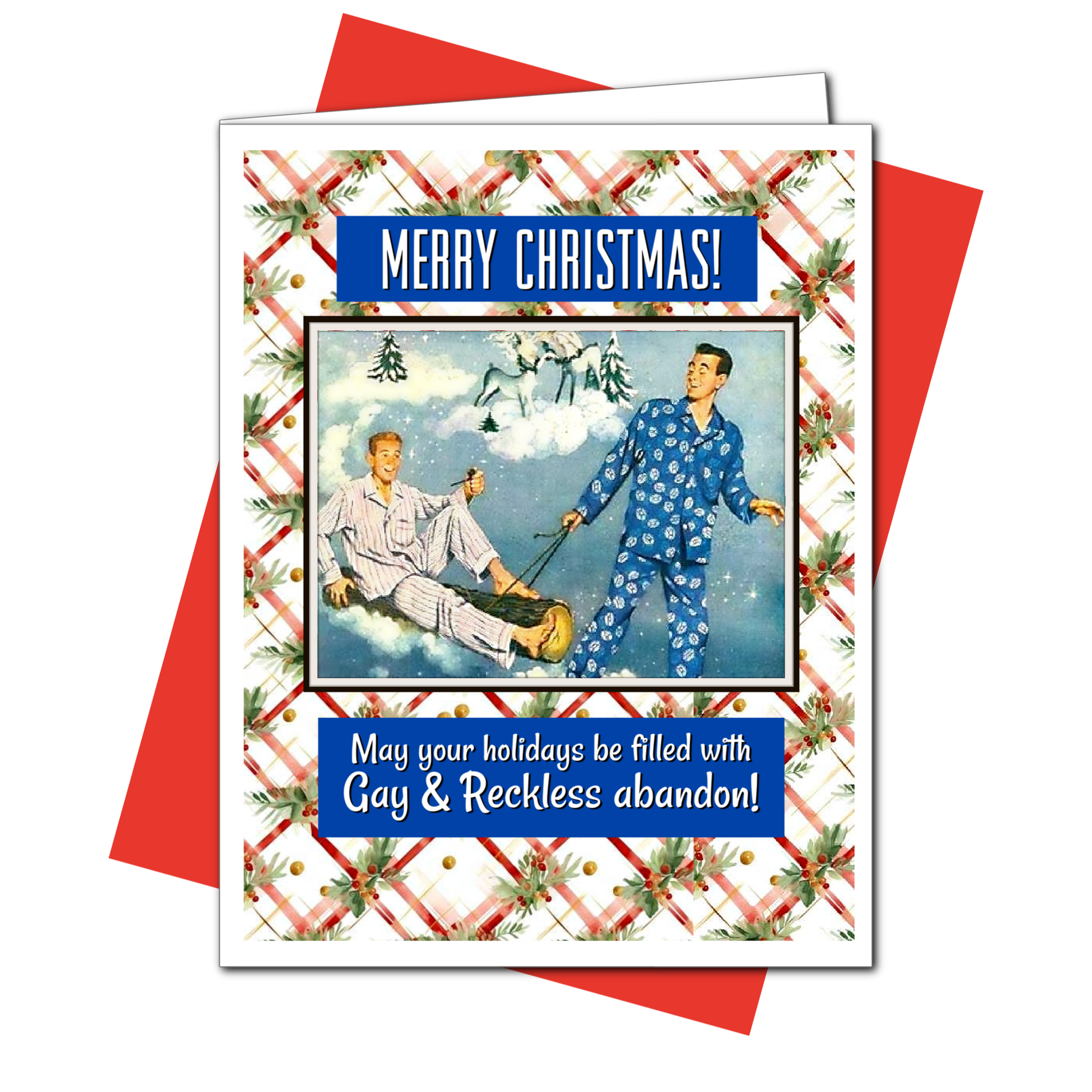 Gay & Reckless Abandon - Christmas Card: 6 per style - Mellow Monkey