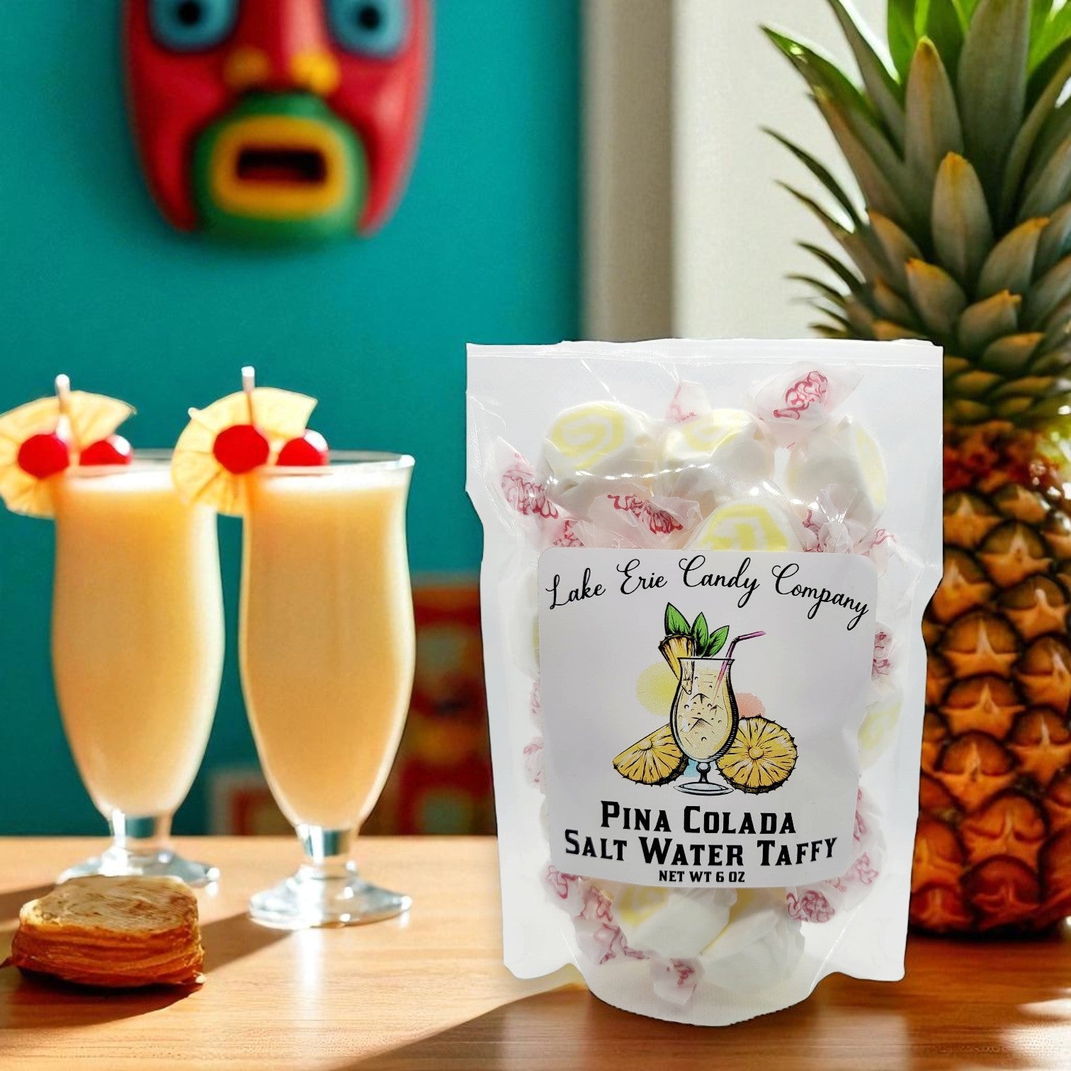 Pina Colada Salt Water Taffy - 6-oz. - Mellow Monkey