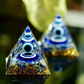 Lapis Lazuli Evil Eye Protection Orgonite Pyramid - 2-1/3-In