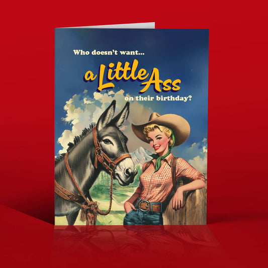 A Little Ass Humorous Birthday Greeting Card - Mellow Monkey