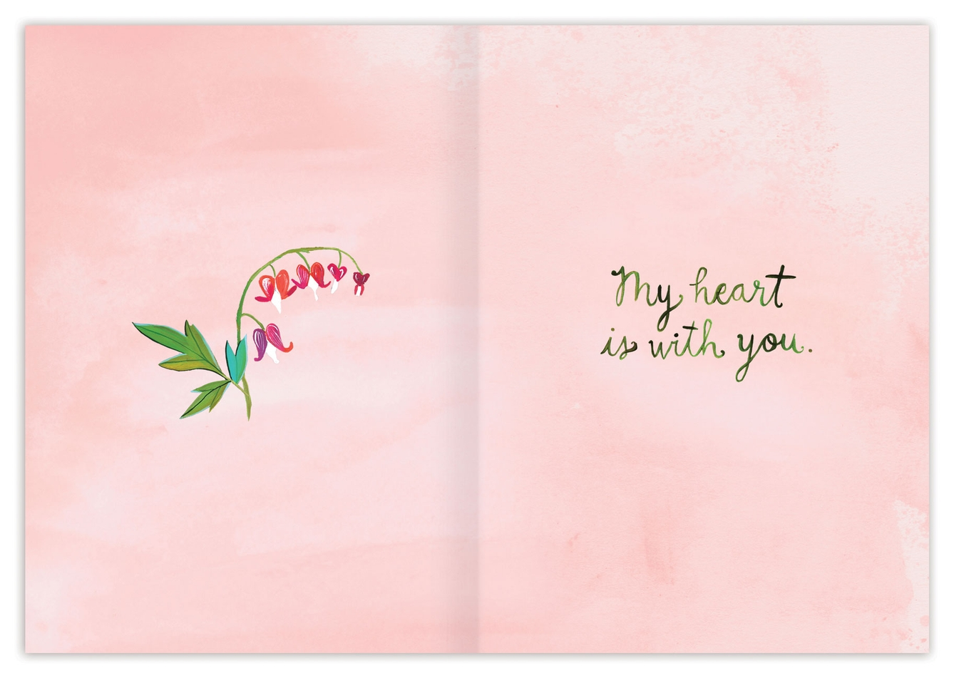 With Sympathy (Bleeding Hearts) - Sympathy Greeting Card - Mellow Monkey