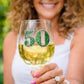 50th Birthday Jeweled Stemmed Wine Glass - Mellow Monkey