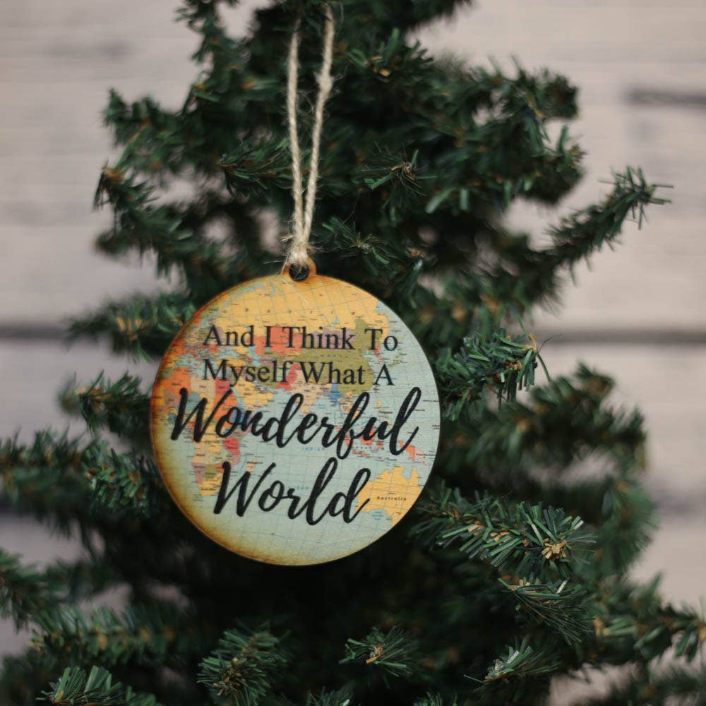 What A Wonderful World - Map Ornament - Mellow Monkey