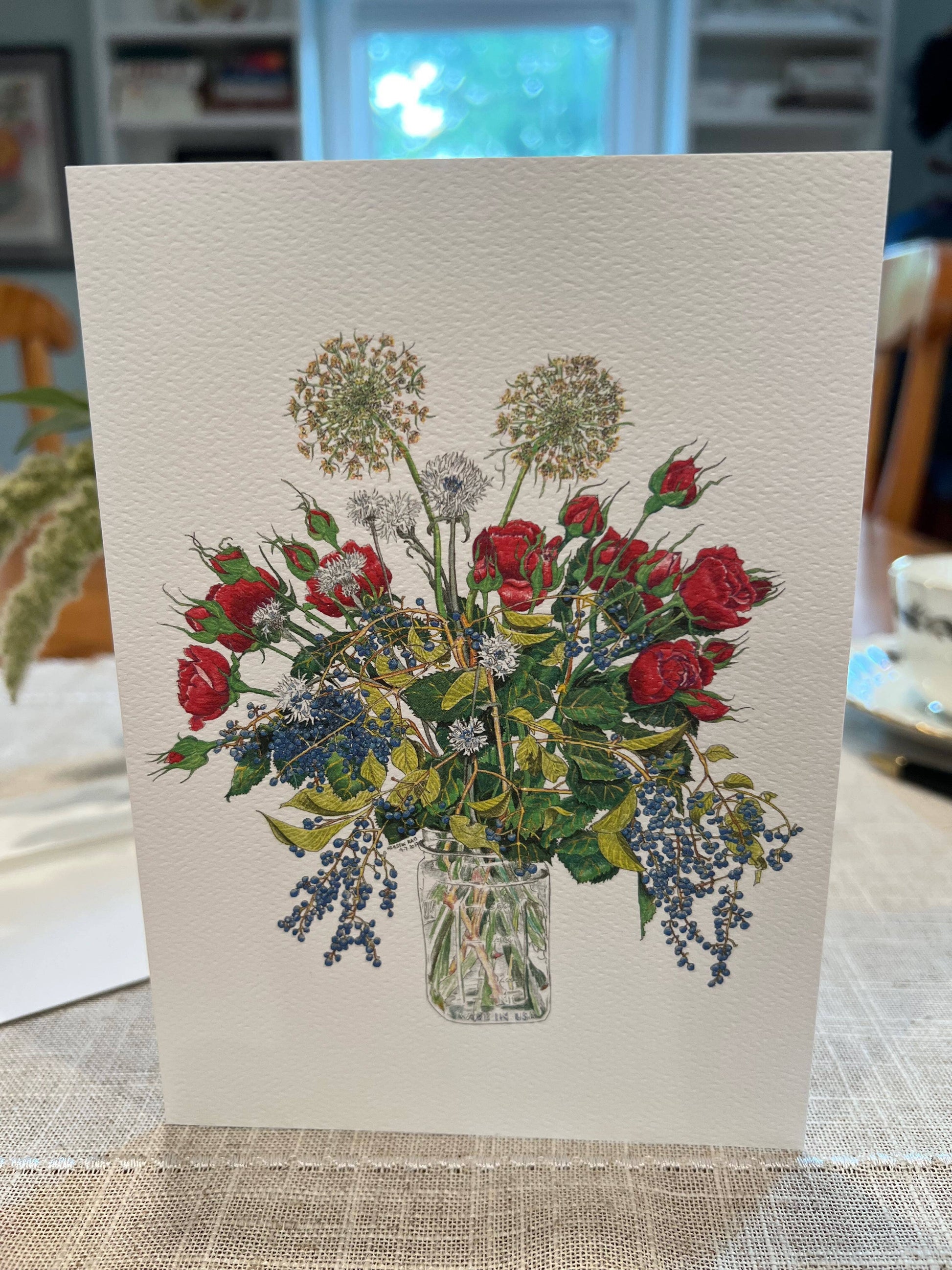 5x7 Card - Independence Bouquet - 7-in - Made in Connecticut - Mellow Monkey