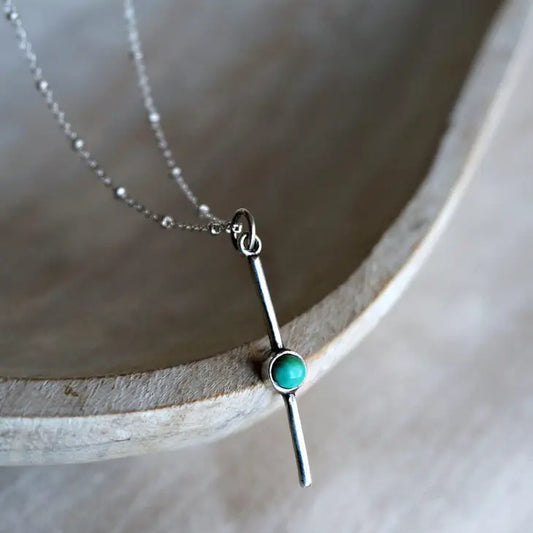 Quana Turquoise Necklace - Sterling Silver - Mellow Monkey