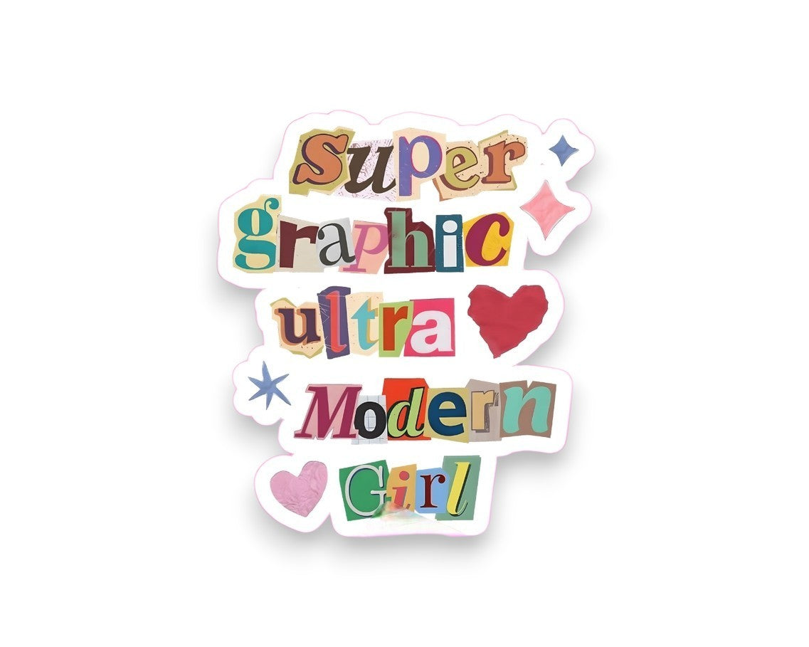 Super Graphic Ultra Modern Girl Sticker - Mellow Monkey