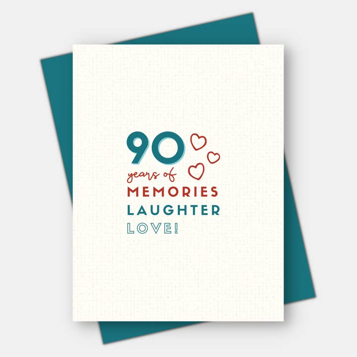 90 Years Of Memories, Laughter, Love - Birthday Card - Mellow Monkey