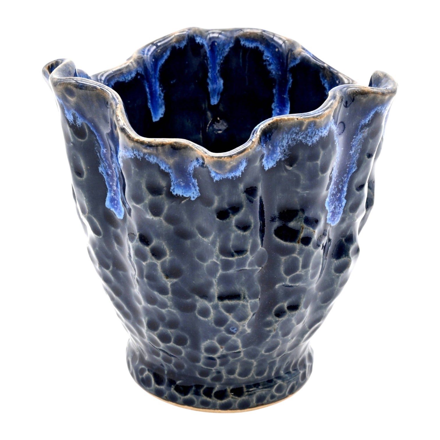 Deep Coral - Porcelain Ceramic Wave Vase - 4.5 x 4.5 x 4.5-in - Mellow Monkey