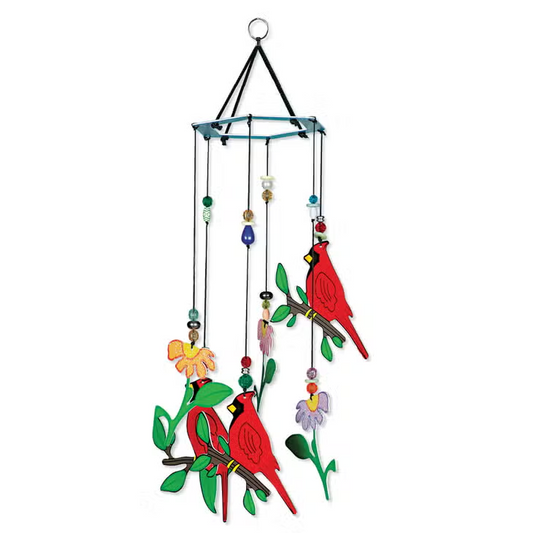 Spring Cardinal Wind Chime - 12-in - Mellow Monkey