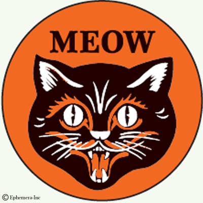 MEOW - Pin Back Button - 1-1/4-in