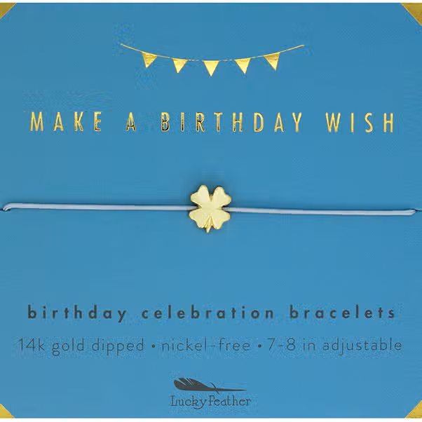 Make A Birthday Wish! - Gold Sentiments Bracelet - Mellow Monkey
