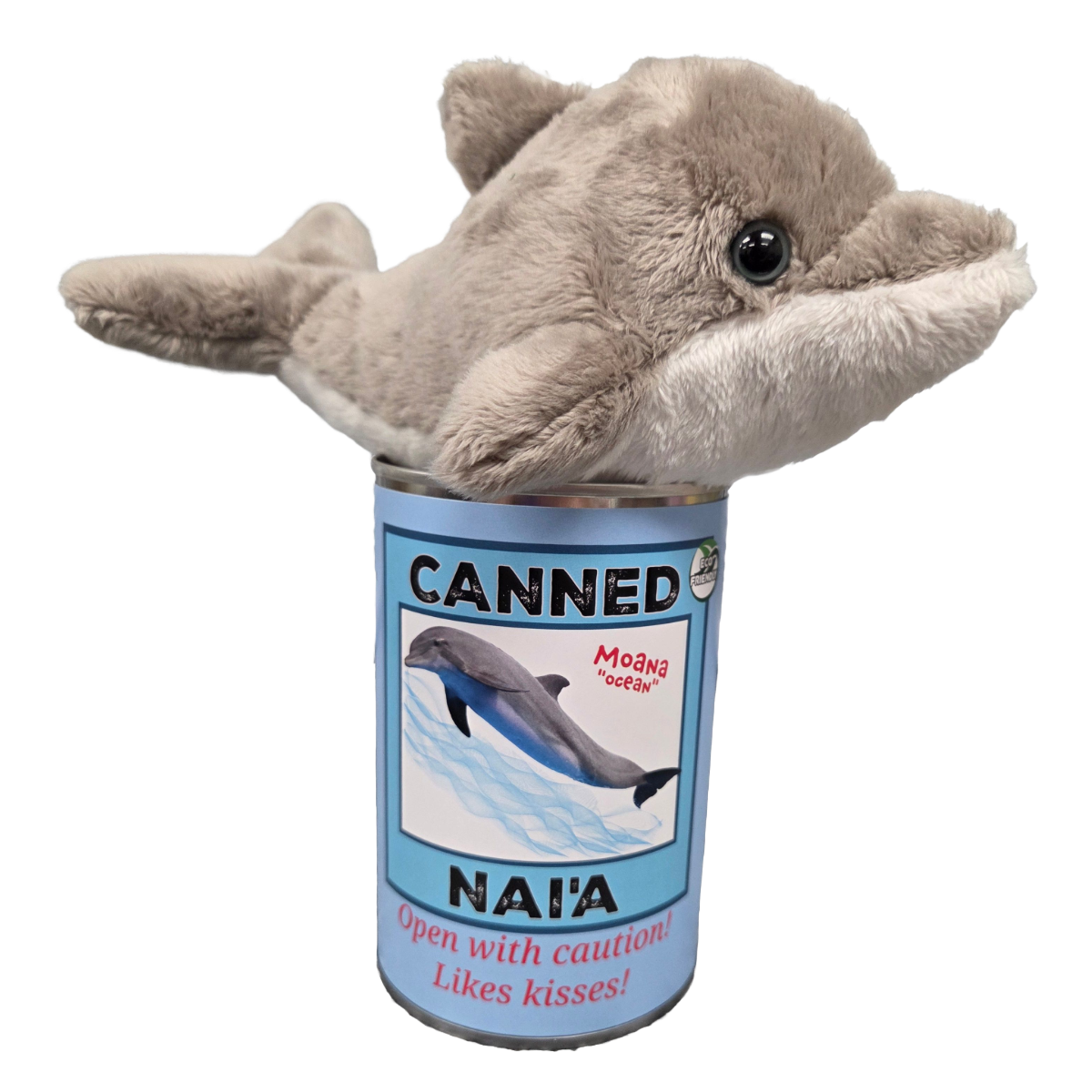 Hawaiian Canned Nai'a- Dolphin Ocean Plush With Jokes And Pop Top Lid - Mellow Monkey