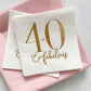 40 and Fabulous Cocktail Napkins - Gold Glitter on White - Pack of 16 - Mellow Monkey