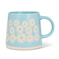 Wide Base Mug with Daisies-Blue-3.5"H(14oz) - Mellow Monkey