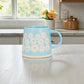 Wide Base Mug with Daisies - Blue - 3.5"H(14oz) - Mellow Monkey