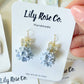 Blue Hydrangea Ball Clay Earrings - Mellow Monkey